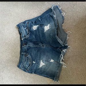 Ripped Blue Jean Shorts